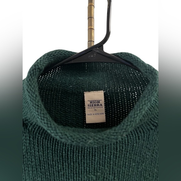 High Sierra wool blend green cowl neck knit sweater - Picture 3 of 4